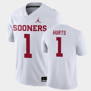Men's Oklahoma Sooners #1 Jalen Hurts White Football Game Jersey 814528-572
