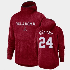 Men's Oklahoma Sooners #24 Jamal Bieniemy Crimson Pullover Team Logo Basketball Spotlight Hoodie 829590-907
