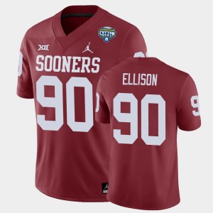 Men's Oklahoma Sooners #90 Josh Ellison Crimson Game 2020 Cotton Bowl Jersey 481219-804