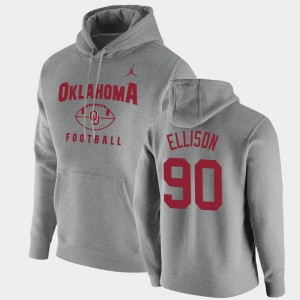Men's Oklahoma Sooners #90 Josh Ellison Gray Football Pullover Oopty Oop Hoodie 760861-405