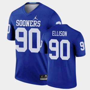 Men's Oklahoma Sooners #90 Josh Ellison Blue Football Legend Jersey 720330-656