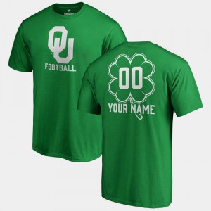 Men's Oklahoma Sooners #00 Custom Kelly Green Big & Tall Dubliner St. Patrick's Day T-Shirt 350915-302