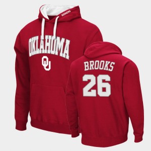 Men's Oklahoma Sooners #26 Kennedy Brooks Crimson Pullover Arch & Logo 2.0 Hoodie 449329-899