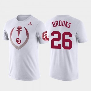 Men's Oklahoma Sooners #26 Kennedy Brooks White Performance Football Icon T-Shirt 937989-855