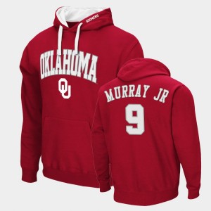 Men's Oklahoma Sooners #9 Kenneth Murray Crimson Pullover Arch & Logo 2.0 Hoodie 282722-939