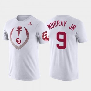 Men's Oklahoma Sooners #9 Kenneth Murray White Performance Football Icon T-Shirt 733579-967