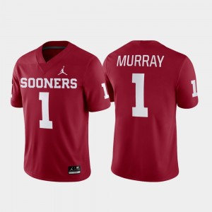 Men's Oklahoma Sooners #1 Kyler Murray Crimson College Football Game Jersey 751376-378