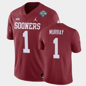 Men's Oklahoma Sooners #1 Kyler Murray Crimson Game 2020 Cotton Bowl Jersey 335906-523