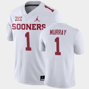 Men's Oklahoma Sooners #1 Kyler Murray White Away Game College Football Jersey 912075-887