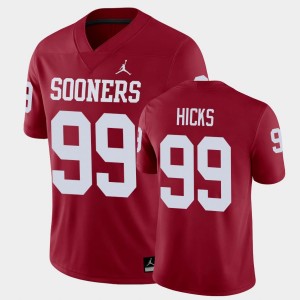 Men's Oklahoma Sooners #99 Marcus Hicks Crimson Game Alumni Jersey 811840-999