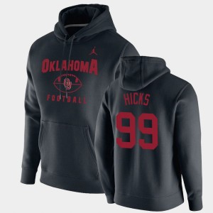 Men's Oklahoma Sooners #99 Marcus Hicks Black Football Pullover Oopty Oop Hoodie 366069-316