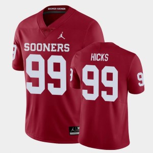Men's Oklahoma Sooners #99 Marcus Hicks Crimson Team Limited Jersey 175677-229