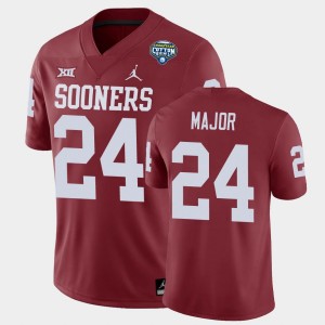 Men's Oklahoma Sooners #24 Marcus Major Crimson Game 2020 Cotton Bowl Jersey 732626-322