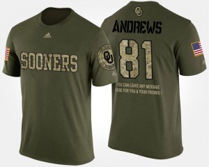 Men's Oklahoma Sooners #81 Mark Andrews Camo Short Sleeve With Message Military T-Shirt 217673-593
