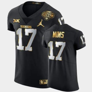 Men's Oklahoma Sooners #17 Marvin Mims Black Golden Edition 2020 Cotton Bowl Jersey 903038-573