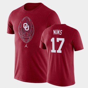 Men's Oklahoma Sooners #17 Marvin Mims Crimson Legend Football Icon T-Shirt 133429-959