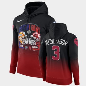 Men's Oklahoma Sooners #3 Mikey Henderson Black Red Matchup Extra Point 2020 Cotton Bowl Hoodie 515009-767