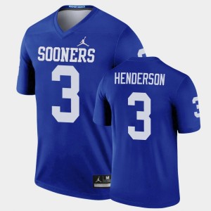Men's Oklahoma Sooners #3 Mikey Henderson Blue Football Legend Jersey 776210-506