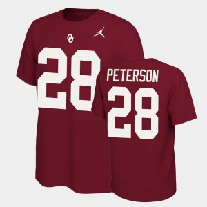 Men's Oklahoma Sooners #28 Adrian Peterson Crimson Name & Number Retro Name and Number T-Shirt 528842-334