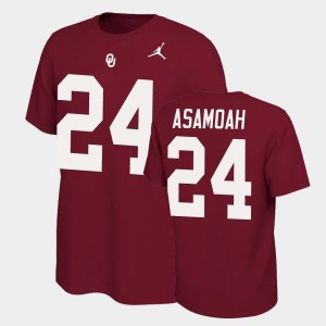 Men's Oklahoma Sooners #24 Brian Asamoah Crimson Name & Number Retro Name and Number T-Shirt 138990-966