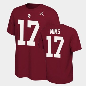 Men's Oklahoma Sooners #17 Marvin Mims Crimson Name & Number Retro Name and Number T-Shirt 371854-362
