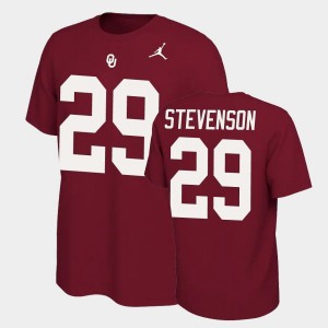 Men's Oklahoma Sooners #29 Rhamondre Stevenson Crimson Name & Number Retro Name and Number T-Shirt 787968-791