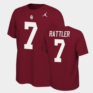 Men's Oklahoma Sooners #7 Spencer Rattler Crimson Name & Number Retro Name and Number T-Shirt 168914-500