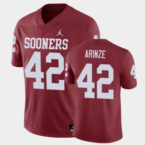 Men's Oklahoma Sooners #42 Noah Arinze Crimson College Football Game Jersey 881251-765