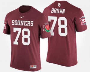 Men's Oklahoma Sooners #78 Orlando Brown Crimson Big 12 Conference Rose Bowl Bowl Game T-Shirt 138474-543