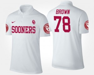 Men's Oklahoma Sooners #78 Orlando Brown White Name and Number Polo 695952-813