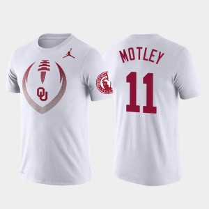 Men's Oklahoma Sooners #11 Parnell Motley White Performance Football Icon T-Shirt 839785-567
