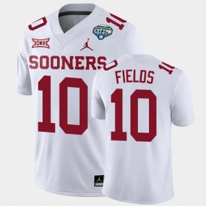 Men's Oklahoma Sooners #10 Pat Fields White Game College Football 2020 Cotton Bowl Classic Jersey 749974-707