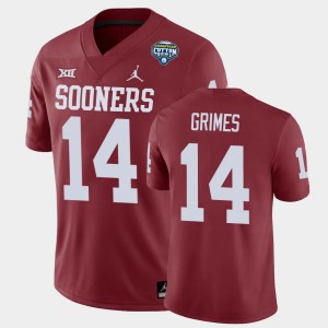 Men's Oklahoma Sooners #14 Reggie Grimes Crimson Game 2020 Cotton Bowl Jersey 945926-518