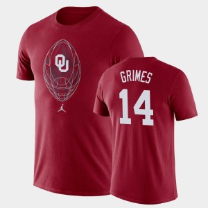Men's Oklahoma Sooners #14 Reggie Grimes Crimson Legend Football Icon T-Shirt 603830-397