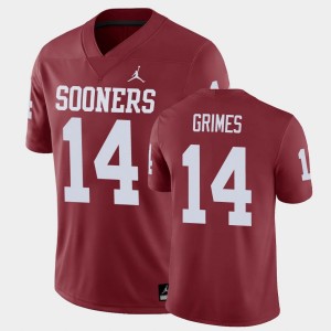 Men's Oklahoma Sooners #14 Reggie Grimes Crimson College Football Game Jersey 788545-671