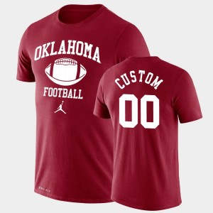 Men's Oklahoma Sooners #00 Custom Crimson Lockup Legend Performance Retro Football T-Shirt 491331-100