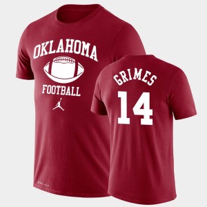 Men's Oklahoma Sooners #14 Reggie Grimes Crimson Lockup Legend Performance Retro Football T-Shirt 163091-389