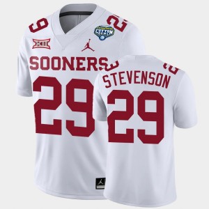 Men's Oklahoma Sooners #29 Rhamondre Stevenson White Game College Football 2020 Cotton Bowl Classic Jersey 950218-661