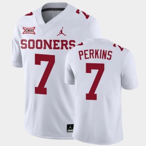 Men's Oklahoma Sooners #7 Ronnie Perkins White College Football Game Jersey 633315-140