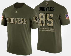 Men's Oklahoma Sooners #85 Ryan Broyles Camo Short Sleeve With Message Military T-Shirt 471906-538