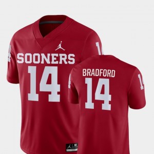 Men's Oklahoma Sooners #14 Sam Bradford Crimson College Football Jordan Brand Game Jersey 802353-107