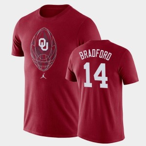 Men's Oklahoma Sooners #14 Sam Bradford Crimson Legend Football Icon T-Shirt 699776-141