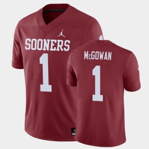 Men's Oklahoma Sooners #1 Seth McGowan Crimson College Football Game Jersey 628409-150