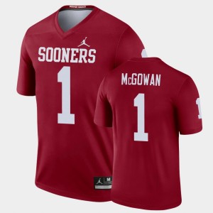 Men's Oklahoma Sooners #1 Seth McGowan Crimson Jordan Brand Football Legend Jersey 970827-347
