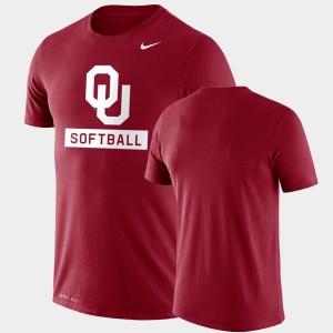 Men's Oklahoma Sooners Crimson Performance Softball Drop Legend T-Shirt 357883-905