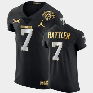Men's Oklahoma Sooners #7 Spencer Rattler Black Golden Edition 2020 Cotton Bowl Jersey 418520-702