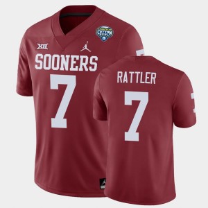 Men's Oklahoma Sooners #7 Spencer Rattler Crimson Game 2020 Cotton Bowl Jersey 350663-479