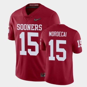 Men's Oklahoma Sooners #15 Tanner Mordecai Crimson Playoff Game College Football Jersey 612956-402