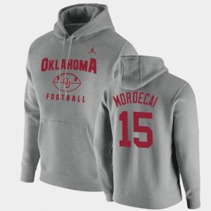 Men's Oklahoma Sooners #15 Tanner Mordecai Gray Football Pullover Oopty Oop Hoodie 974301-958
