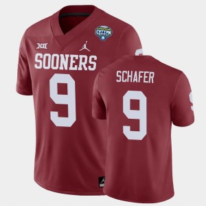 Men's Oklahoma Sooners #9 Tanner Schafer Crimson Game 2020 Cotton Bowl Jersey 545625-536